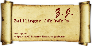 Zwillinger Jónás névjegykártya